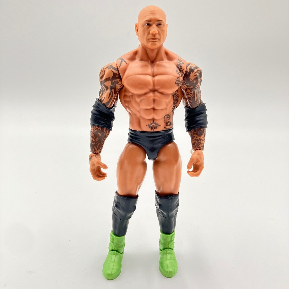 WWE Mattel Batista Action Figure Tattoos Green Boots 2013 Wrestling Toy 7 Inch